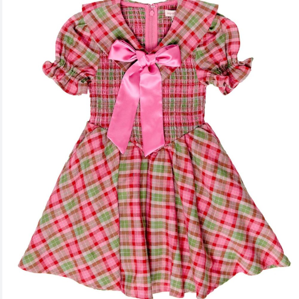 Girls Ivy City Alice Dress in Rosewood Tartan